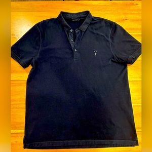"Reform" Short-Sleeve Black Polo Shirt, All Saints